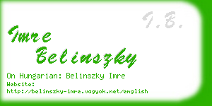 imre belinszky business card
